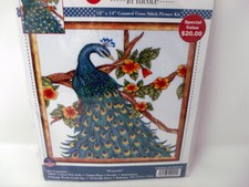 Kit Punto de Cruz Contado PAVO REAL Design Works 14" x 14" con Cuentas/Perlas