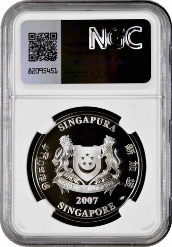 Singapore 5 dollars 2007, NGC PF69 UC, "Orchids - Vanda Mini Palmer" silver coin - Picture 2 of 2