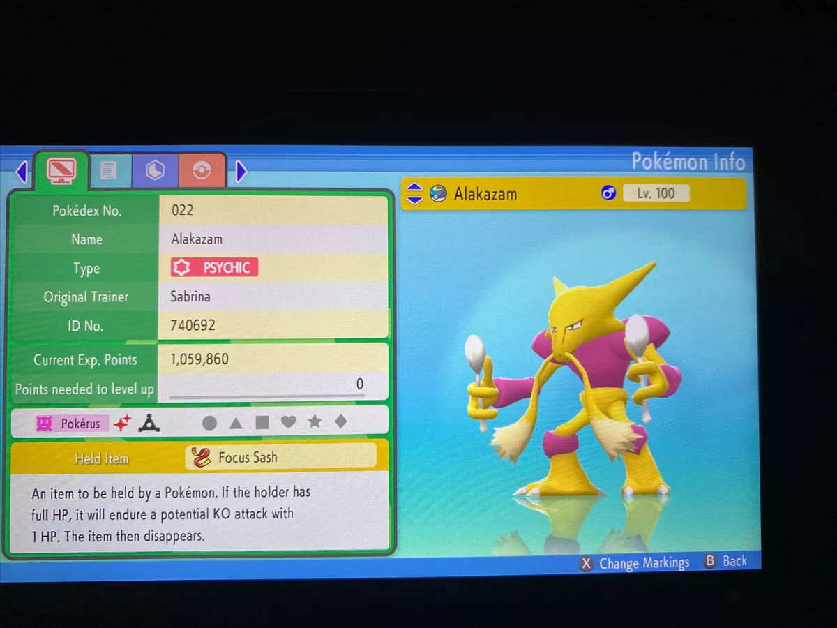 6IV Shiny Alakazam Pokemon Brilliant Diamond and Shining Pearl