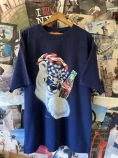 Vintage 1995 Coca Cola Polar Bear USA Blue Single Stitch T-Shirt Size XL
