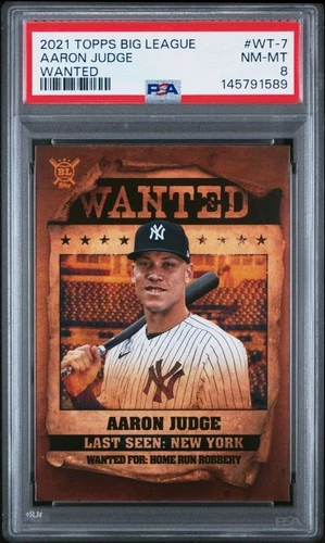 2021 Topps Big League Wanted #WT-7 Aaron Judge PSA 8