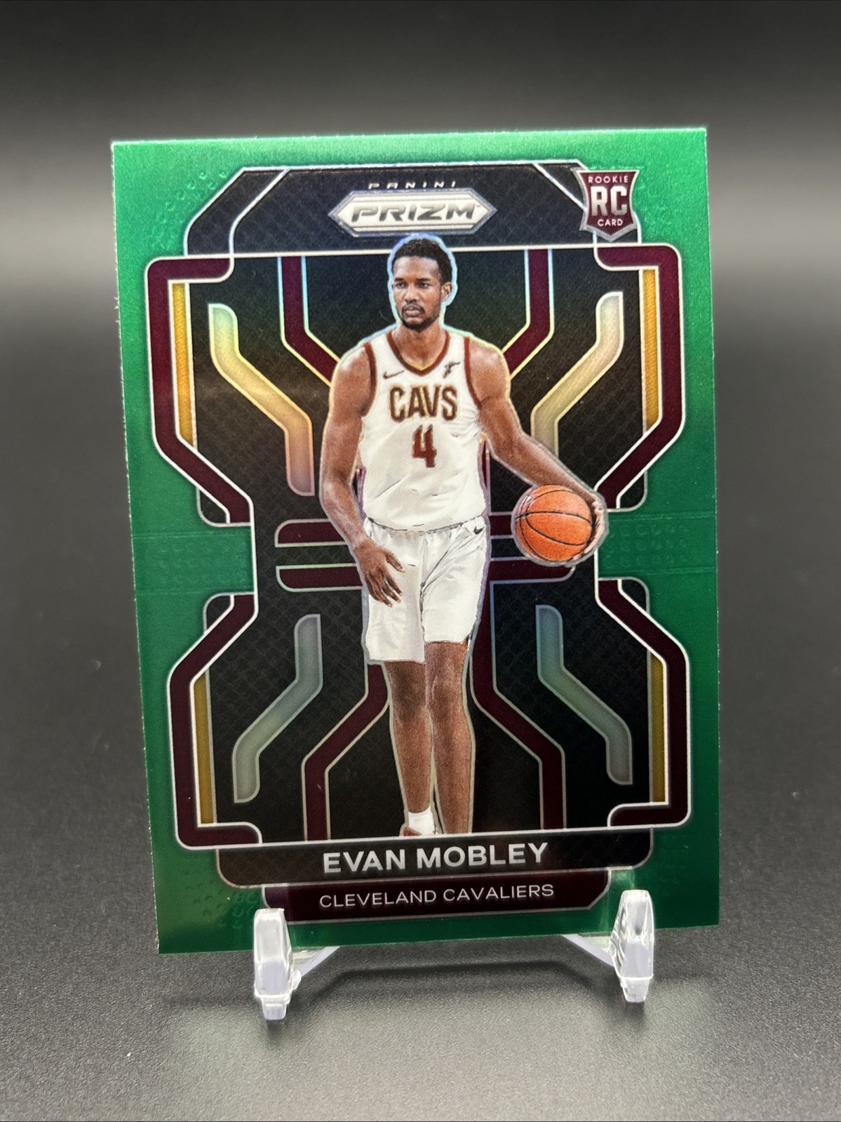 Evan Mobley 2021-22 Panini Prizm Green Prizm Rookie RC #325 Cavaliers