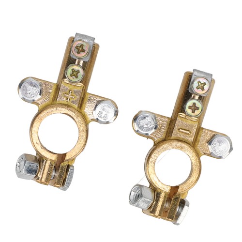 ˘1 Pair Brass Battery Terminal Connectors Positive Negative Battery Terminals - Picture 3 of 12