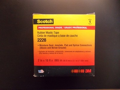 Original 3M Scotch 2228 Gummi Mastixband. 50mm x 3m. 2'' mal 10 Fuß.