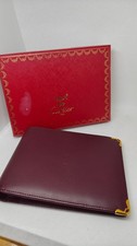 CARTIER PORTAFOGLIO con Porta Assegni Staccabile Pelle Bordeaux NUOVO VINTAGE