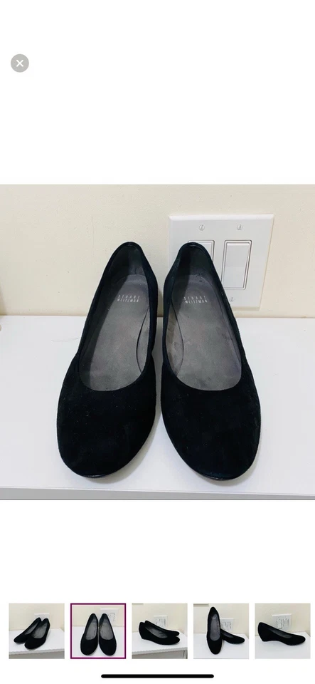 Zapatos de tacón de cuña de gamuza STUART WEITZMAN negros talla 10 Foto 3 de 4
