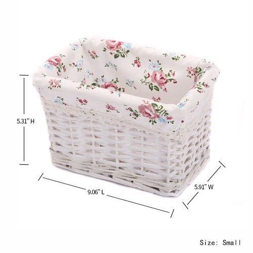 Woven Rectangular Wicker Storage basket,Small Organizer Box - Picture 2 of 3