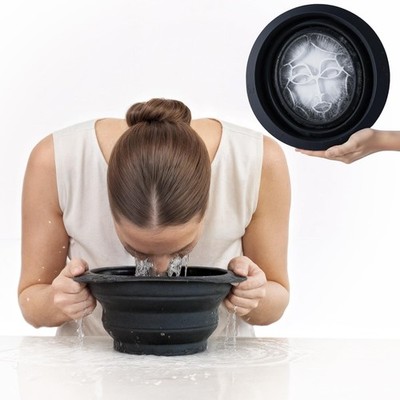 Icy-Mojo Facial Cold Plunge  | Collapsible Silicone Ice Facial Bowl with Built-I