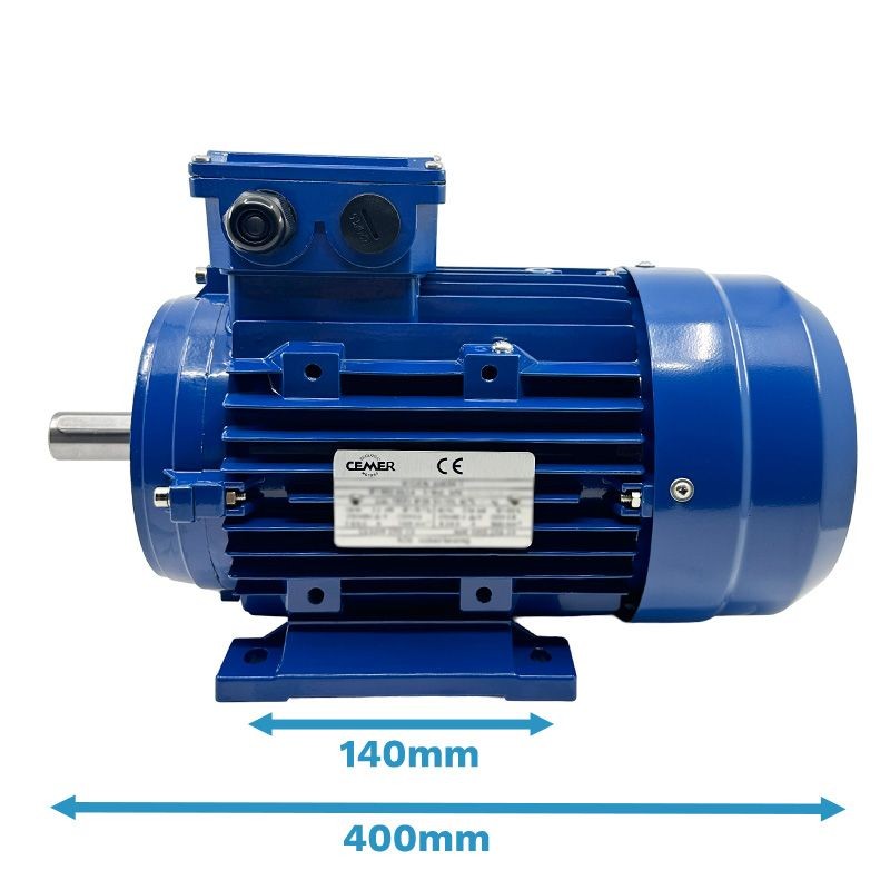 Moteur triphasé CEMER en alu de 1500 tr/min assurant une puissance continue