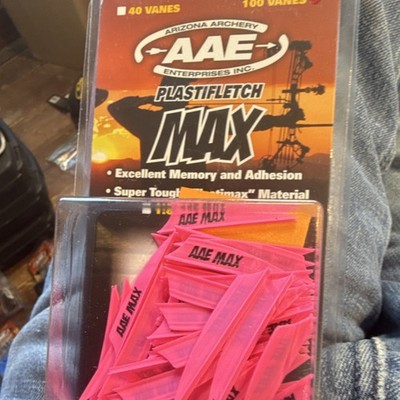 AAE Plastifletch Max - Pink Plastic Vanes 100 Pack PMA20HP100