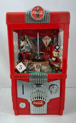 1997 COCA COLA COIN BANK BY ENESCO VINTAGE ARCADE MACHINE CRANE CLAW Musical