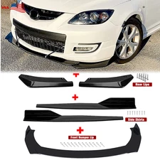 Front Bumper Lip Chin Spoiler Body Kit Splitter Side Skirt For Mazda