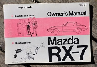Mazda RX 7 Owner's Manual 1983 OEM Make An Offer