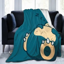 Snorlax Cartoon Blanket Ultra Soft Flannel Throw Blanket Warm Cozy Blanket 60*80