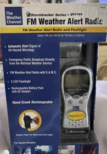 Weather Channel FM Alert Hazard Radio/Flashlight Digital Hand Crank Rechargeable