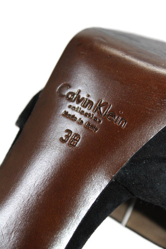 Calvin Klein Collection Women's Platform Stiletto Suede Ankle Buckle Sandals Bla - Foto 5 di 5