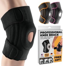 DR. BRACE ELITE Knee Brace with Side Stabilizers  Patella Gel Pads Medium