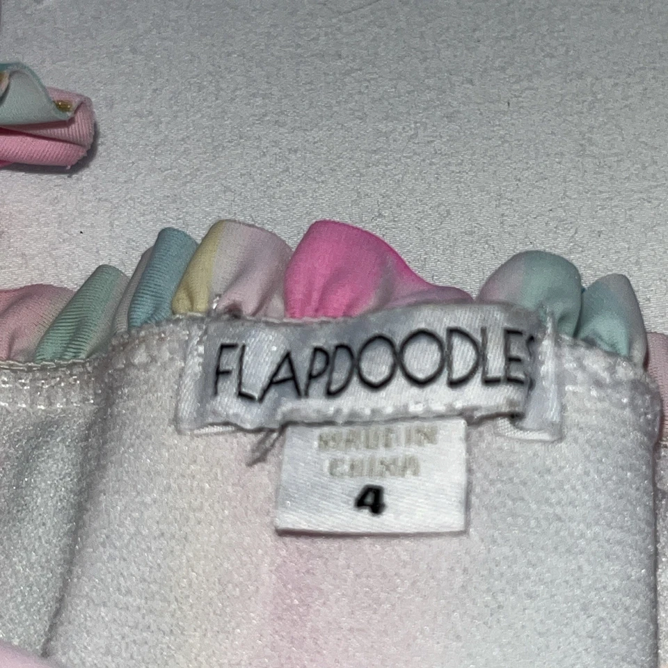 Flapdoodles Niñas Dos Piezas UPF 50+ Protección Solar Cobertura Completa Trajes de Baño Talla 4 Foto 3 de 4