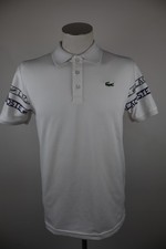 LACOSTE POLO MAGLIA UOMO COTONE TG 5 MAN SHIRT CASUAL VINTAGE BIANCO