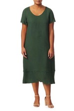 MARINA RINALDI Women's Green Domino Shift Dress $580 NWT