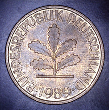 Vintage 1989-F German 10 Pfennig Germany Coin