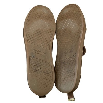BUSCEMI Mens Brown Woven Leather Suede Slip On Loafers Italy  display picture 3