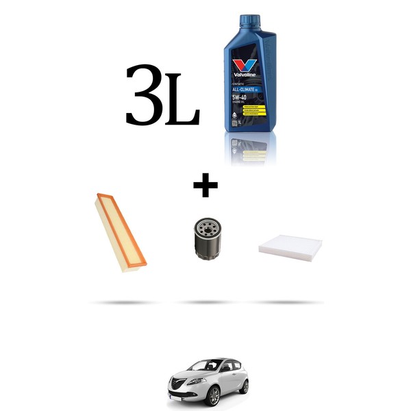 Hoffcar Wartungskit 3 Filter Und 3L ÖL FüR Lancia Ypsilon II (312) 1.2 Bifuel-image
