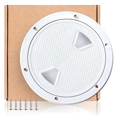 Smartmarine Boat Hatch White 4'' 6'' 8'' Round Non Slip Inspection Hatch W/detachab