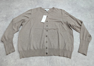 Marks & Spencer Cardigan Womens 20 Mocha Sweater Preppy Minimalist Smart Knit