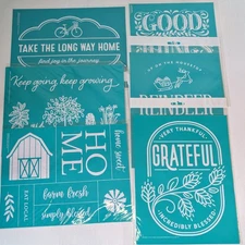 Chalk Couture Lot Of 6 Inspirational Stencils Transfers  8.5 X 11 NEW Reusable