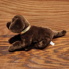 Vintage 1999 Kids Preferred Brown Chocolate Lab Labrador Puppy Dog Plush Collar