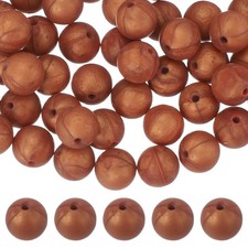 60 Pcs Silicone Beads, 9mm Bulk Beads for Keychain Making, Bronze