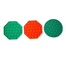 Lot of 3 Push Pop Bubble Silicone Fidget Toy Autism Stress Relief sensory