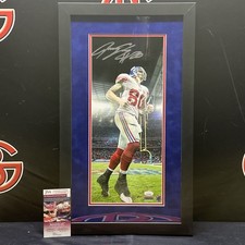 Jeremy Shockey Autographed New York Giants Framed 8x18 JSA LE /10