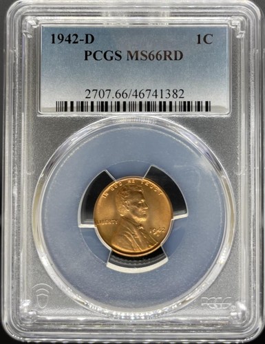 1942-D Lincoln Cent MS66RD PCGS (#PA46741382)