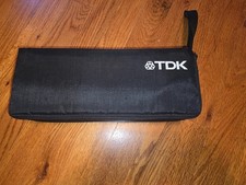 TDK Case Logic 15 Cassette Tape Holder Carrying Vintage Black Zipper Storage
