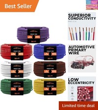 14 Gauge Automotive Primary Wire 50ft Each 7 Color Bundle Set Durable Prim...