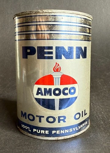 Vintage PENN AMOCO OIL Motor Oil Can Pennsylvania