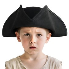 Pirate Hat for Kids Distressed Colonial Style Tricorn Costume Fits 3-13T