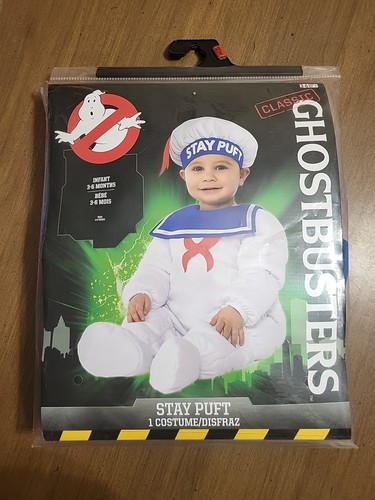 NEW Ghostbusters Costume Infant 3-6 Months Stay Puft Marshmallow Man Halloween - Picture 1 of 6