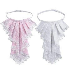 Luxury Courtstyle Detachable Collar Lace Drape Jabot Victorian Colonial Collar