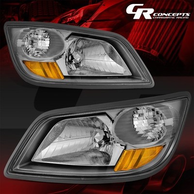 Pair Chrome/Amber Headlight Headlamps for 2006-2019 Hino 145 165 185 258 268 338