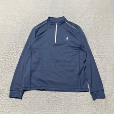 Johnnie-O Sweatshirt Men Medium Heather Blue Quarter Zip Performance Golf