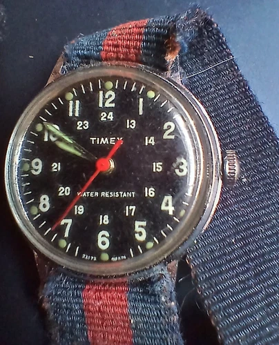 Vintage Timex Sprite British made military style watch from 1974