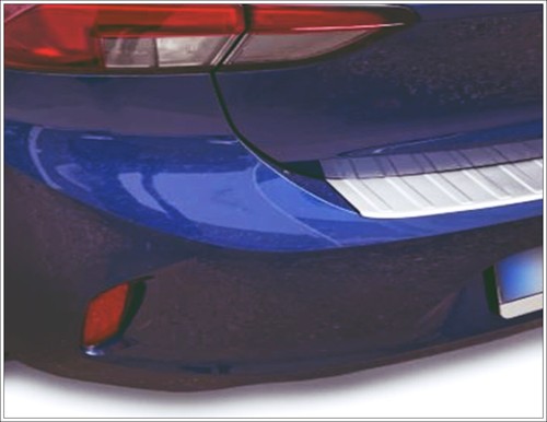 Chrome Rear Bumper Protector BRUSHED S.STEEL VAUXHALL OPEL CORSA F 2019-UP - Picture 3 of 10