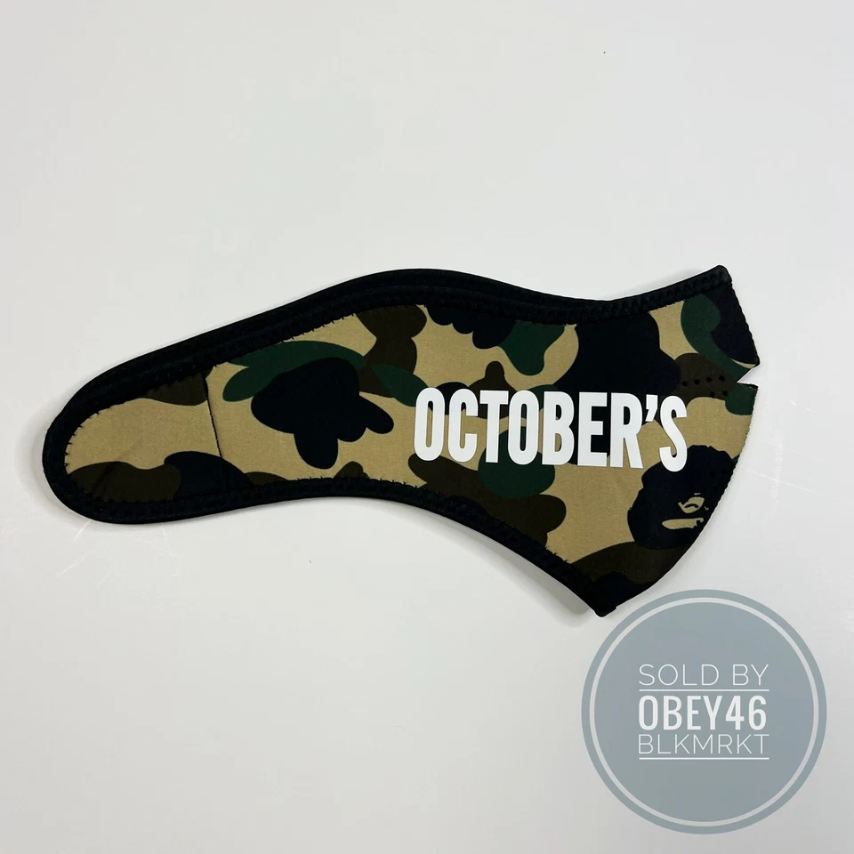 BAPE A Bathing Ape x OVO October's Very Own Neoprene ABC Camo Green  Mask - Image 3 of 4