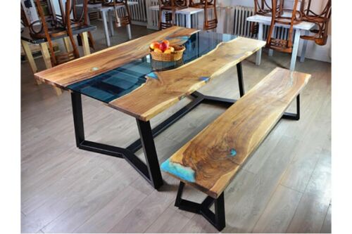 Living Room Epoxy Resin Furniture Design Dining Table Bench Kitchen Tables New