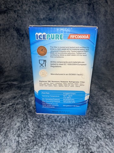 GOLDEN Ice Pure RWF0600A Refrigerator Water Filter GE Kenmore MWF 46 9991 Sealed - Picture 5 of 6