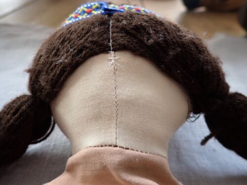Vintage Handpuppe Indianer Indianer Mädchen handgefertigt bemalt Gesicht - Bild 5 von 12
