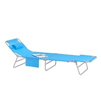Sobuy Gartenliege Sonnenliege Relaxliege Mit Seitentasche Klappbar OGS35-B